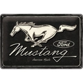 Ford Mustang Horse Logo Raised Embossed Man Cave Tin Sign 20 x 30cm