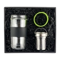 IOco Travel Cup Gift Pack - 12oz Black Night - Tea Infuser - Apple Green Seal