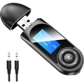 Bluetooth 5.0 Audio Transmitter Receiver LCD USB Adapter for TV PC Car AUX 3.5mm