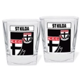 St Kilda Saints AFL Set of 2 Spirit Glasses 250ml Glass FULL COLOUR LOGO