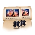 Elinz 2x 9" Headrest DVD Player Car Monitor Pillow Games 1080P USB Sony Lens