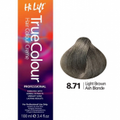 Hi Lift True Colour Permanent Hair Dye Cream 8.71 Light Brown Ash Blonde 100ml