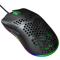 HXSJ J900 USB Wired Gaming Mouse RGB Gamer Mouses with Six Adjustable DPI Honeycomb Hollow Ergonomic Design for Desktop Laptop