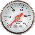 Auto Meter Auto gage Series Fuel Pressure Gauge 1-1/2" White 0-15 psi AU2175