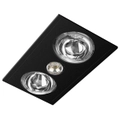 Sunair 3-in-1 2 Globe Bathroom Heater Exhaust Fan w/ 8W LED Light Black