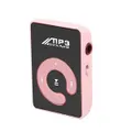 Mini Clip Music MP3 Player Support 8GB TF Card With Earphone Portable Mini Music Media Player-Pink