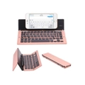 Bluetooth Folding Keyboard 3 System Universal Mobile Phone Tablet Aluminum Folding Wireless Keyboard-Pink