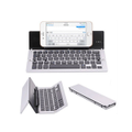 Bluetooth Folding Keyboard 3 System Universal Mobile Phone Tablet Aluminum Folding Wireless Keyboard-Silver