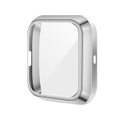 TPU Shell Case Screen Protector Frame Cover Bumper for Fitbit Versa 2 Watch TPU Protect Protective Durable Housing-Silver