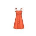 Women's Casual Summer Dresses Cotton Flattering A-Line Strap Midi Sundress - ORANGE