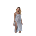Women's Summer Beach Sunscreen Net Cover Ups Hollow Out High Slit Beach Dress