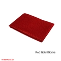 Jacquard Table Cloth Blocks Red Gold 135 x 180cm Rectangle