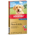 Advantix Extra Large Dog 25kg & Over Blue Spot On Flea & Tick Treatment - 2 Sizes