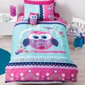 Reversible Pretty Owl Quilt Cover Set Single by Cubby House Kids