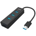 Unitek Y-3089 USB3.0 4-Port hub - Super Speed Data Transfer Rate up to 5Gbps- Plug and play - LED Indicator - Includes Optional Power Port (Micro USB) [Y-3089]