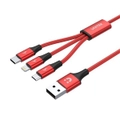 Unitek C4049RD 1.2m 3-in-1 USB-A to USB-C / Micro USB / Lightning Multi Charging Cable Charging Cable 2.4A speedy charging Airflow aluminium connector [C4049RD]