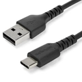 Star Tech 2m USB A to USB C Fast Charge&Sync Cable Aramid Fiber For Android BLK