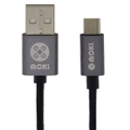 Moki 90cm Braided MicroUSB to USB Aluminium Case Sync/Charge Cable f/ Android/PC