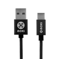 Moki 90cm Braided MicroUSB to USB Black Tip Sync/Charge Cable for Android/PC