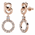 Rose Gold Twisted Knot Dangle Earrings Embellished with SWAROVSKI crystals