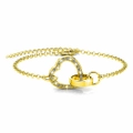 Gold Interlocking Heart and Ring Bracelet Embellished with SWAROVSKI Crystals