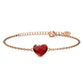 Rose Gold Burning Red Heart-Shaped Bracelet Embellished with SWAROVSKI Crystal
