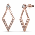 Luxury V Shaped Stud Earrings in Rose Gold Embellished with SWAROVSKI crystals