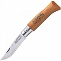 Opinel 111030 - 4cm Carbon Steel Utility Knife, No 3 (Hardened Beech Wood Handle)