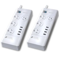 2pc Sansai Power Board 4 Way Outlets Socket 4 USB Charger Ports/Surge Protector