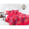 Oriental Fan Red Quilt Cover Set - Double