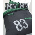 Chambray Pocket 83 Charcoal Quilt Cover Set