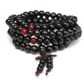 12 Pcs 8mm Multilayer Sandalwood Buddha Prayer Beads Bracelet Necklace BLACK COLOUR
