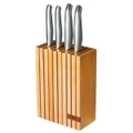 NEW FURI PRO Segmented 5pc Wood Knife Block Set S/ Steel 41367