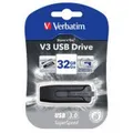 Verbatim 32GB V3 USB3.0 Grey Store'n'Go V3; Retractable USB Storage Drive Memory Stick 49173