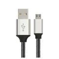 Astrotek 2m Micro USB Data Sync Charger Cable Cord Silver White Color for Samsung HTC Motorola Nokia Kndle Android Phone Tablet Devices AT-USBMICROBW-2M