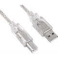 Astrotek USB 2.0 Printer Cable 2m - Type A Male to Type B Male Transparent Colour for HP Canon Epson Brother Xerox Lexmark Dell AT-USB-AB-2M
