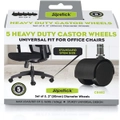 CB682 2 Inch Replacement Office Chair Wheels Universal Standard Size Stem 7/16 Inch x 7/8 Inch Black Plastic(Set of 5 Casters)