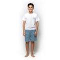 Boys PJS Sizes 8-14 Summer Cotton Short Sleeve Pyjamas White Paradise
