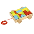 Tooky Toy SM Pull-A-L Cart w/ Wooden Blocks Kids/Children Play Educational 12m+
