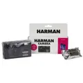 Ilford Harman Reusable 35mm Camera with Flash & 2x Kentmere Pan 400 Film - Black
