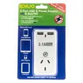 Korjo USB and Power Adapter Home and UK - White