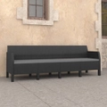 4-Seater Garden Sofa with Cushions Anthracite PP Rattan vidaXL