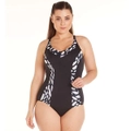 Aqua Perla Womens Patricia Black One Piece Swimwear Plus Size SPF50+