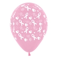 Pink Ribbon Fashion Pink Latex Balloons 6 Pack