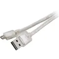 PRO2 LC7243 Transparent Micro USB Lead 2M Double Sided USB-a Plug USB-B Transparent Jacket