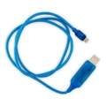 Astrotek 1m LED Light Up Visible Flowing Micro USB Charger Data Cable Blue Charging Cord for Samsung LG Android Mobile Phone CK-VS802-BL