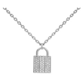 Swarovski Case Necklace Fashion Women Lock Pendant w/ Gift Box Crystal/Silver