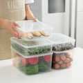 2x Food Storage Container 20x14x5.3CM Fridge Freezer Kitchen Plastic Box Organizer