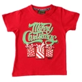 Kids Boys Girls Christmas Xmas T Shirt Tree 100% Cotton Red NEW