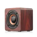 S39 Red Cube Wooden Mini Wireless Bluetooth Small Speaker Creative Small Audio Music Player Full Range Speaker Shocking Sound Cannon